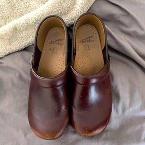 Dansko brown clogs, size 41. Worn but still lots of life left.